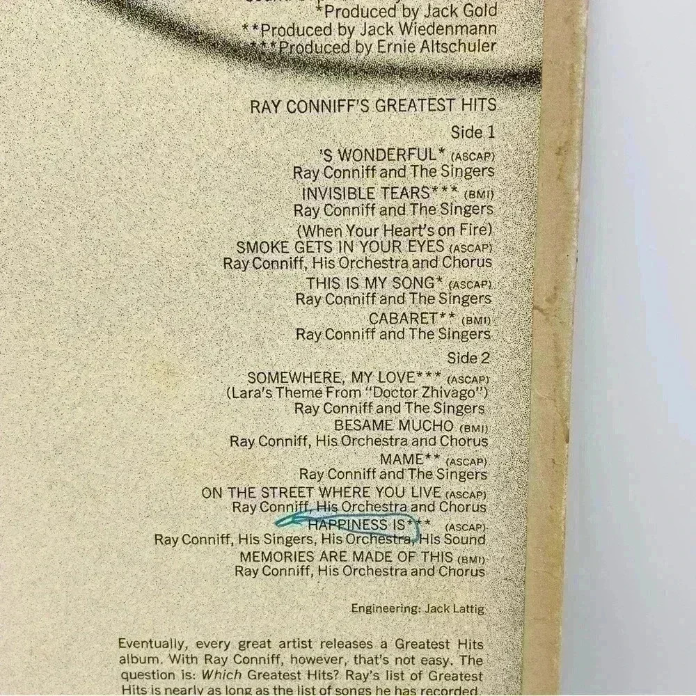 Vintage Vinyl Ray Conniff's "Greatest Hits" Album - Picture 4 of 7